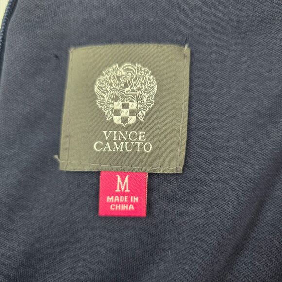 Vince Camuto navy blue jumpsuit stretch pockets back zip Medium - Picture 3 of 11
